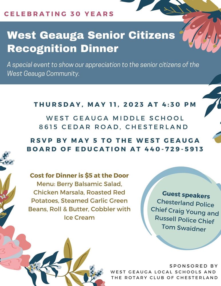 West Geauga Senior Citizen Recognition Dinner