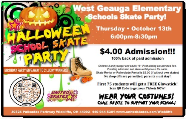 Halloween School Skate Party